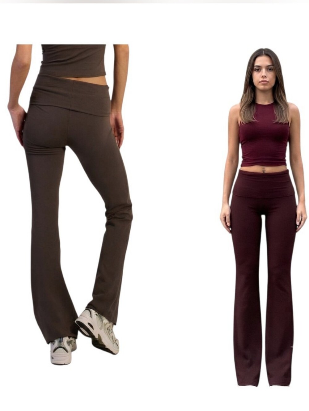 Y2k Bundle 2 Pairs Womens Foldover Yoga Pants Size Large Extra Large